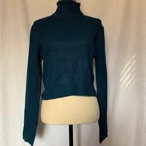 Mandee’s turquoise turtleneck-very short/cropped